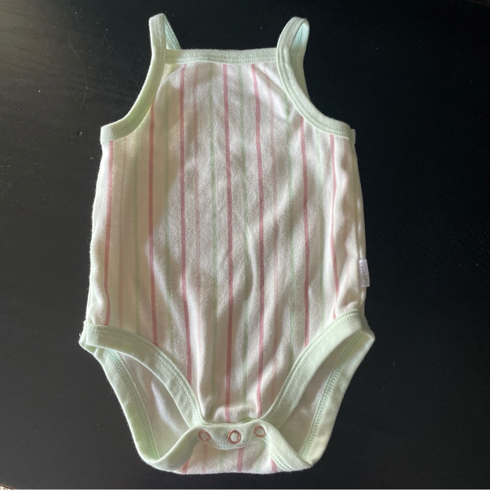 Tahari Pink, Green & White Bodysuit One Piece